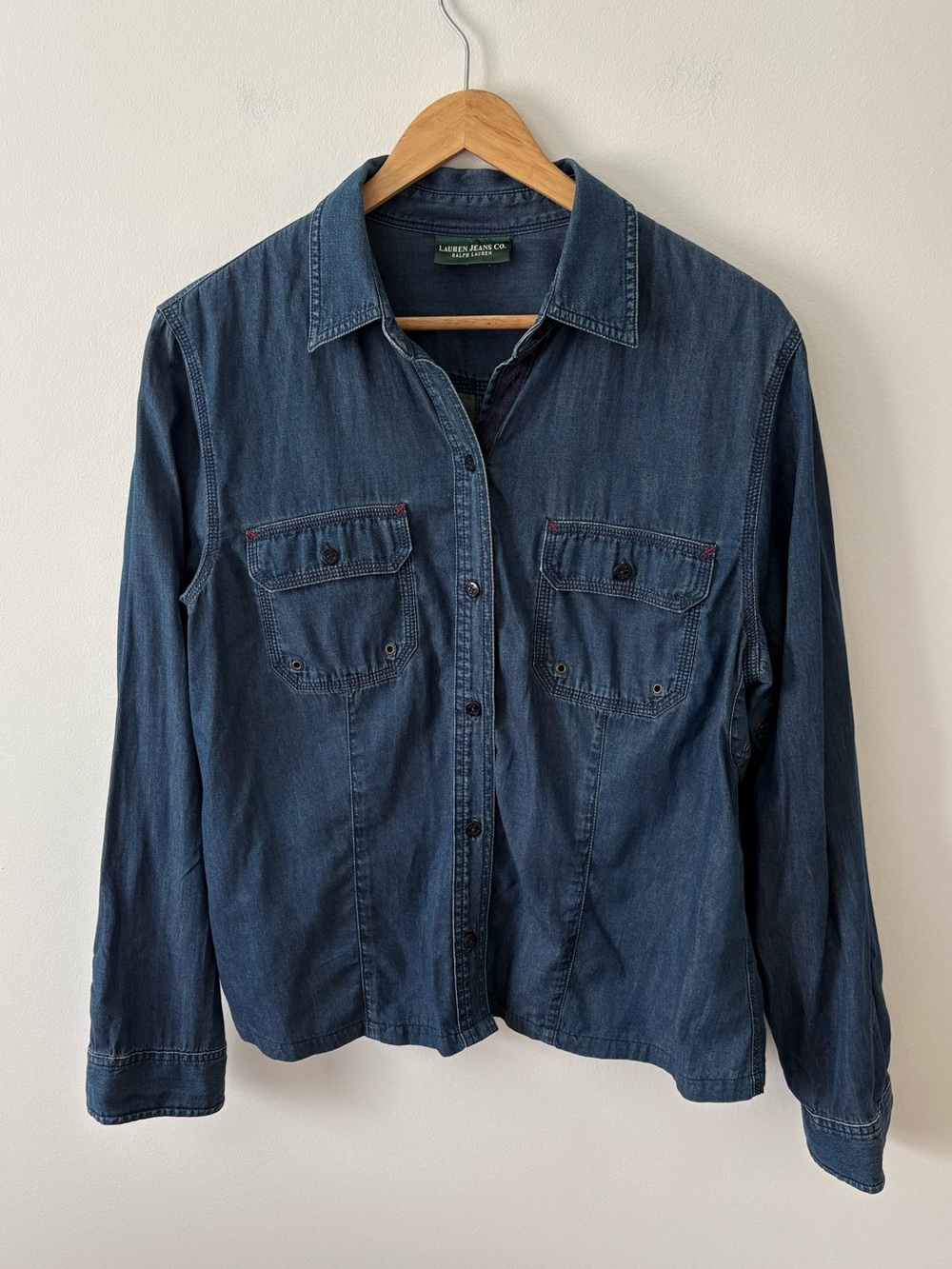 Vintage Lauren Jeans Co. Ralph Lauren Denim Shirt Western Classic Quiet Luxury - Picture 2 of 9